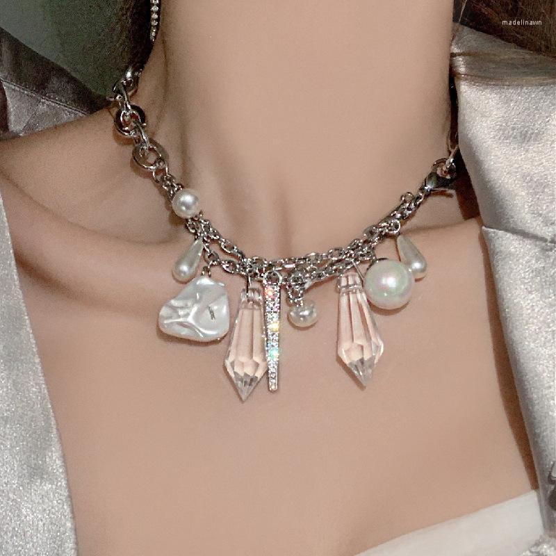 Choker Heavy Industry Design Sense Crystal Pearl Pendant Necklace For Women Female Neck Ornament Dark Black Thick Chain Short
Choker Heavy Industry Design Sense Crystal Pearl Pendant Necklace For Women Female Neck Ornament Dark Black Thick Chain Short