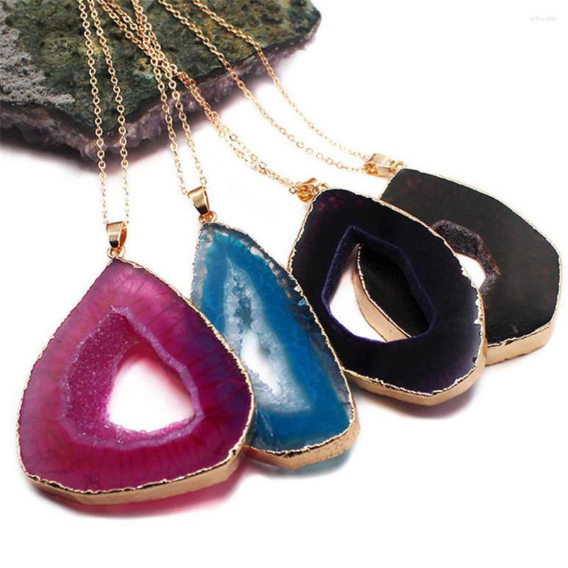 Pendant Necklaces 6pcs/lot Natural Stone Irregular Crystalline Teeth Colored Agatess Tablet Necklace Rough Plating Golden Choker DIY Jewelry
Pendant Necklaces 6pcs/lot Natural Stone Irregular Crystalline Teeth Colored Agatess Tablet Necklace Rough Plating Golden Choker DIY Jewelry