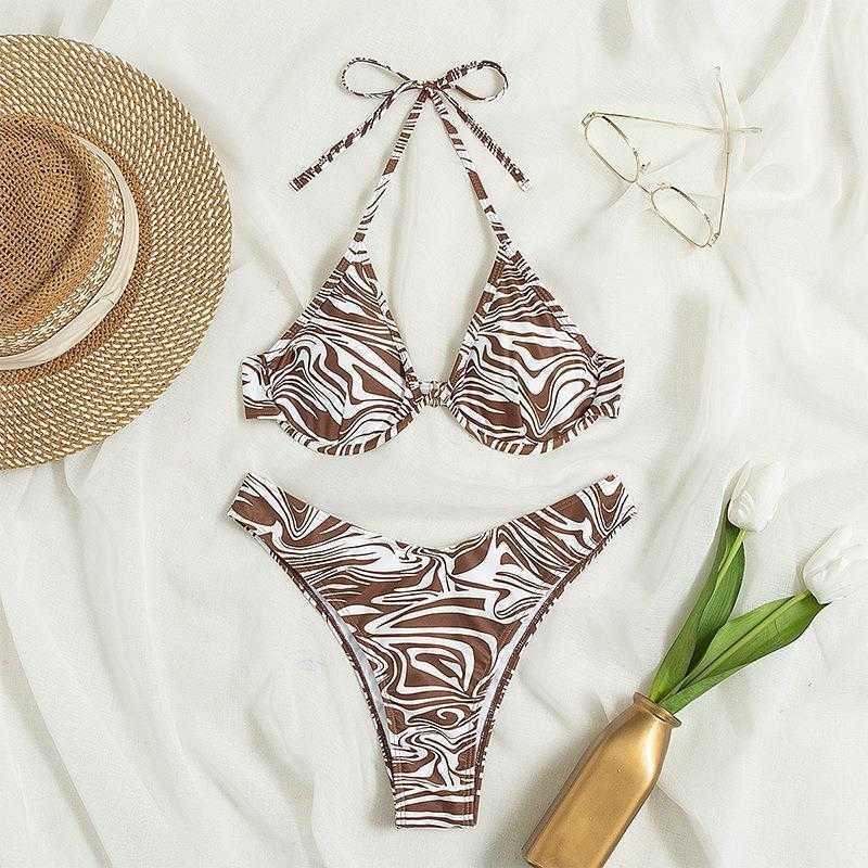 Ripple Halter Swimsuit Womens Sexy Backless High Waist Bikini Wholesale, White brown
Ripple Halter Swimsuit Womens Sexy Backless High Waist Bikini Wholesale, White brown