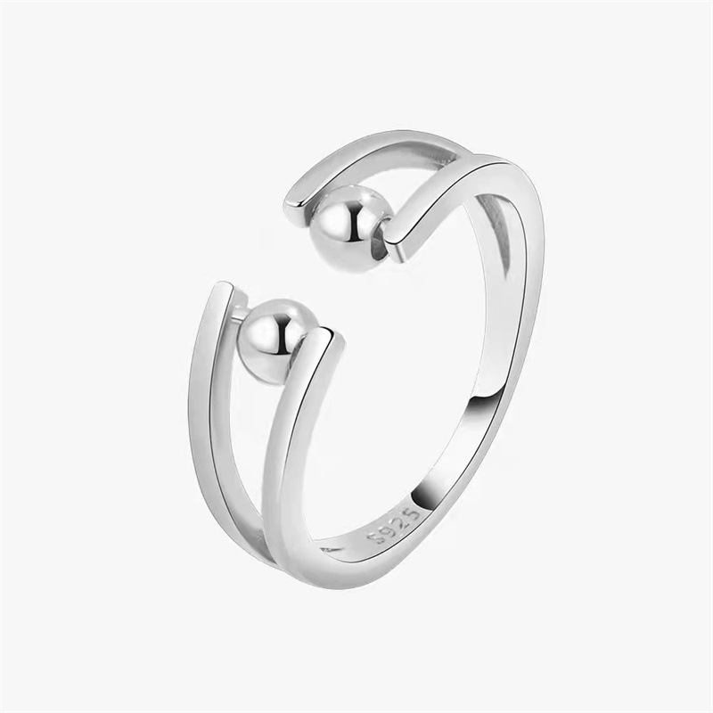 Skyrim Stainless Steel Rotate Beads Anxiety Rings Adjustable Stress Relief Fidget Rings For Women Men Fashion Jewelry Gift
