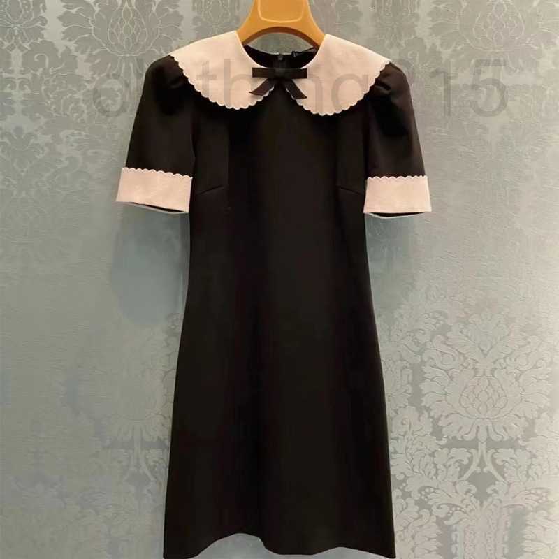 Casual Dresses Designer 2022 spring and summer new black dress doll neck stitching bow waist show thin temperament skirt 0C43
Casual Dresses Designer 2022 spring and summer new black dress doll neck stitching bow waist show thin temperament skirt 0C43