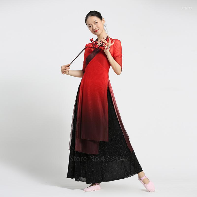 Stage Wear Classical Dance Gradient Color National Body Rhyme Gauze Costumes Practice Clothes Women Elegant Chinese Hanfu, Black pants
Stage Wear Classical Dance Gradient Color National Body Rhyme Gauze Costumes Practice Clothes Women Elegant Chinese Hanfu, Black pants