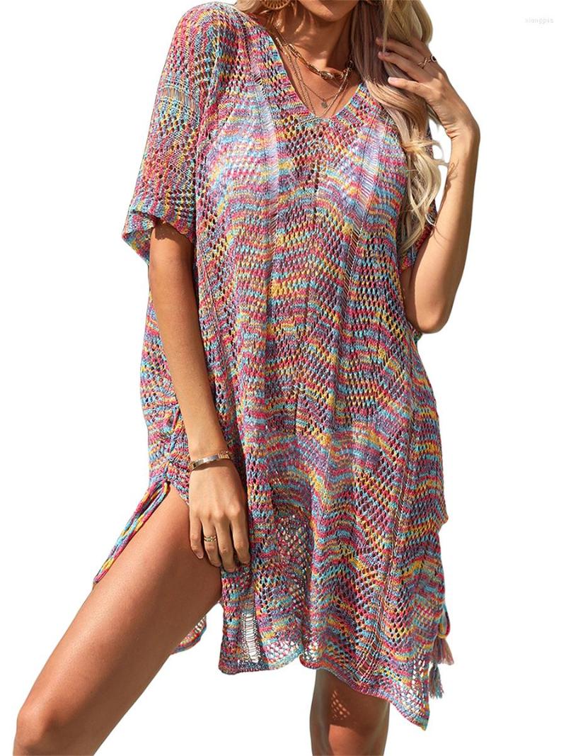 Women's Swimwear Women Bikini Cover-Ups See-Through Hollow-Out Short Sleeve Beach Knitted Tops Sunscreen Blouse
Women's Swimwear Women Bikini Cover-Ups See-Through Hollow-Out Short Sleeve Beach Knitted Tops Sunscreen Blouse