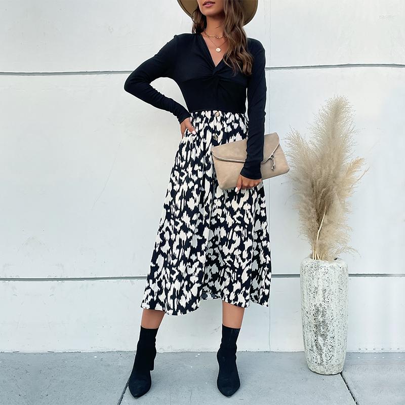 Casual Dresses Elegant Long Sleeve Slim Midi Dress Women 2023 Fashion Floral Print Patchwork V Neck, Black
Casual Dresses Elegant Long Sleeve Slim Midi Dress Women 2023 Fashion Floral Print Patchwork V Neck, Black