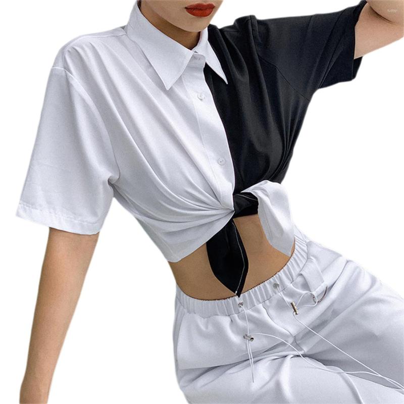 Women' T Shirts Est Arrival Women Patchwork Button Casual Crop Top Black And White Contrast Navel Outfits, Picture shown
Women' T Shirts Est Arrival Women Patchwork Button Casual Crop Top Black And White Contrast Navel Outfits, Picture shown