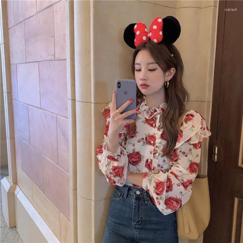 Women's Blouses 2023 Autumn Loose Floral Chiffon Slim And Sweet Ruffled Long-sleeved Shirt, Picture color
Women's Blouses 2023 Autumn Loose Floral Chiffon Slim And Sweet Ruffled Long-sleeved Shirt, Picture color