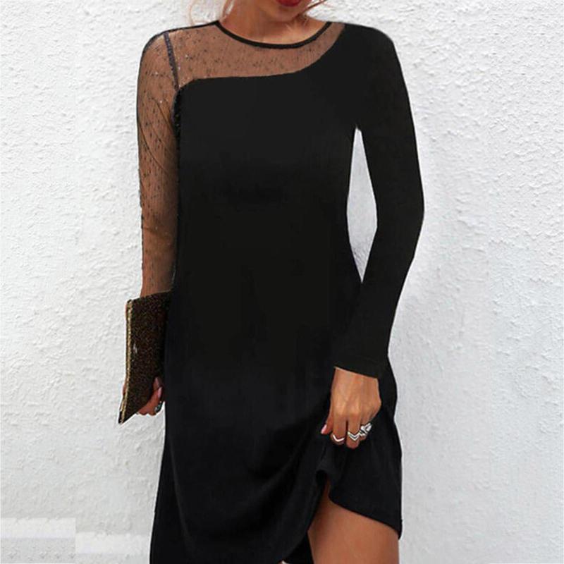 Casual Dresses Warm Dress Women Sexy Patchwork Mesh Lace Long Sleeve Plain Elegant Fashion Body-con Solid V, Black
Casual Dresses Warm Dress Women Sexy Patchwork Mesh Lace Long Sleeve Plain Elegant Fashion Body-con Solid V, Black