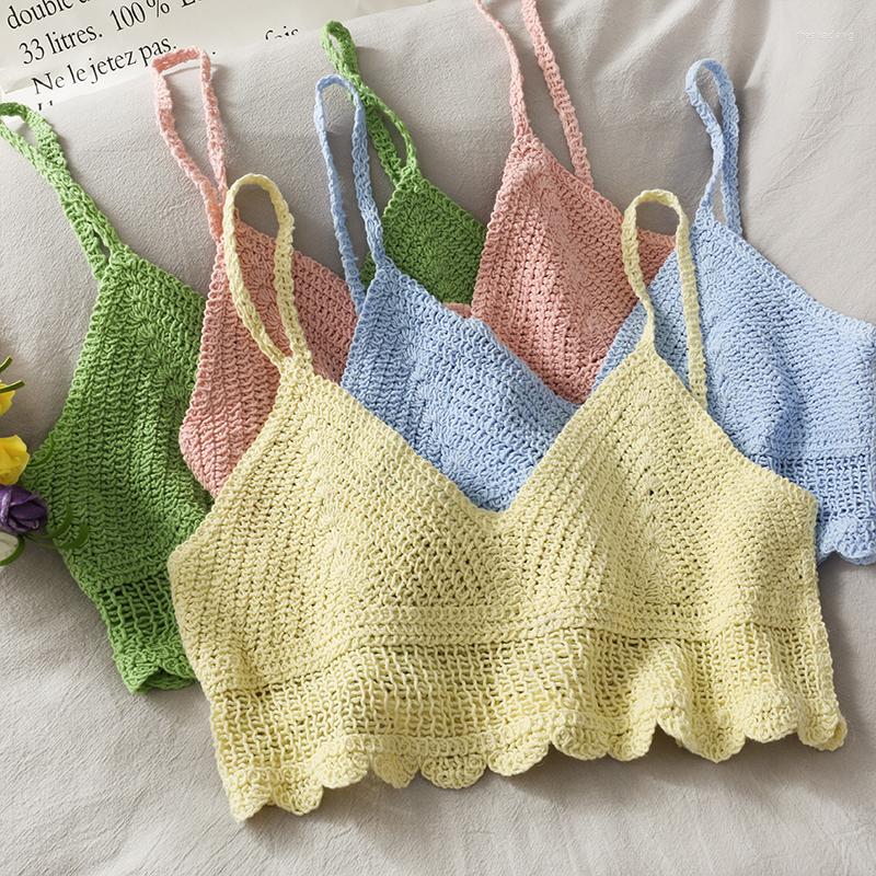 Women's Tanks Women Kntting Cotton Crochet Crop Top Summer Spaghetti Strap V Neck Beach Tops Candy Color Sweet Scallop Edge, Blue
Women's Tanks Women Kntting Cotton Crochet Crop Top Summer Spaghetti Strap V Neck Beach Tops Candy Color Sweet Scallop Edge, Blue