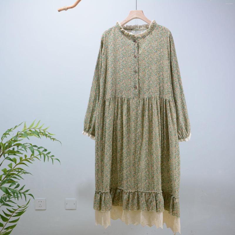 Casual Dresses Spring Summer Thin Cotton Floral Round Neck Lace Collar Women'S Large Size Long Long-Sleeved Dress Fairy, Green
Casual Dresses Spring Summer Thin Cotton Floral Round Neck Lace Collar Women'S Large Size Long Long-Sleeved Dress Fairy, Green