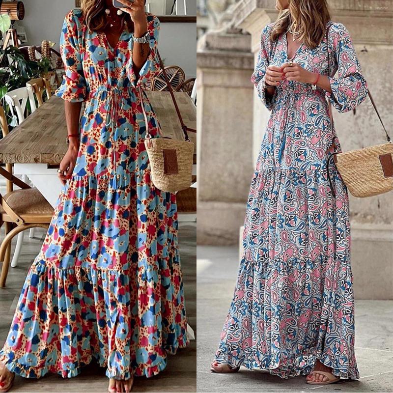 Casual Dresses Vintage Floral Print Bohemian Beach Maxi Dress Elegant Women Sexy V Neck High Waist Long Sundress Summer Holiday Vestidos, Red
Casual Dresses Vintage Floral Print Bohemian Beach Maxi Dress Elegant Women Sexy V Neck High Waist Long Sundress Summer Holiday Vestidos, Red