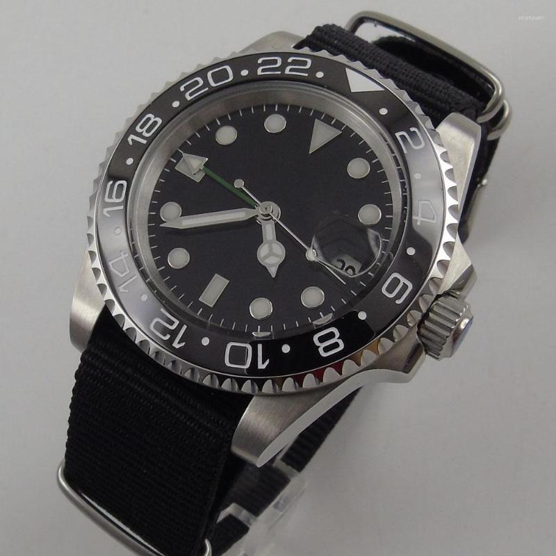 Wristwatches 40mm Est Black Sterile Dial Nylon Strap Date Sapphire Glass Luminous Marks GMT Automatic Mechanical Men's Watches, Picture shown
Wristwatches 40mm Est Black Sterile Dial Nylon Strap Date Sapphire Glass Luminous Marks GMT Automatic Mechanical Men's Watches, Picture shown