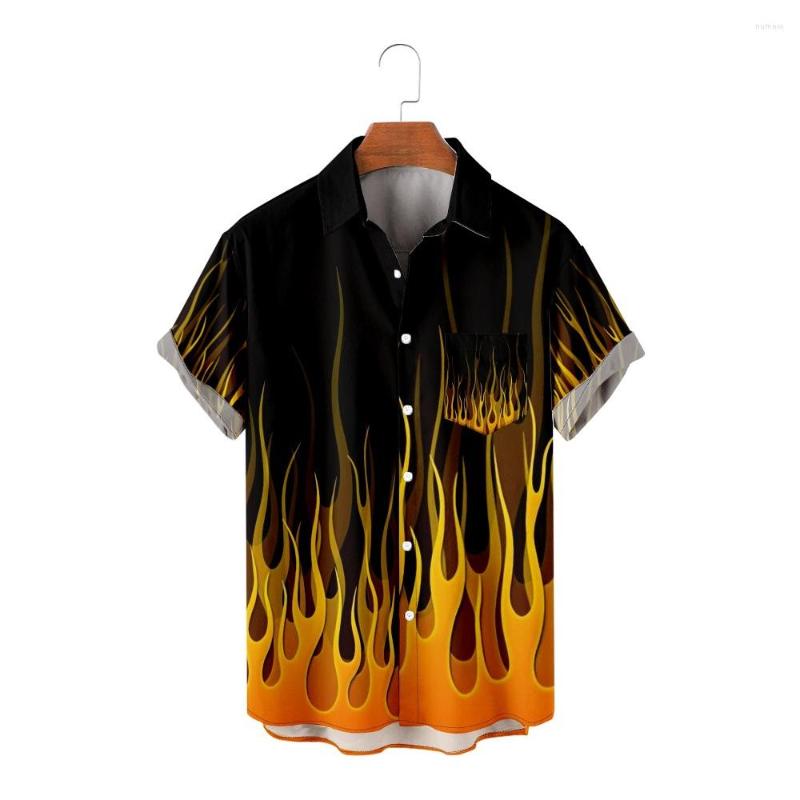 Men's Casual Shirts Man Vacation Black Flame Print Shirt Summer Hawaiian Short Sleeve Button Beach Wear
Men's Casual Shirts Man Vacation Black Flame Print Shirt Summer Hawaiian Short Sleeve Button Beach Wear