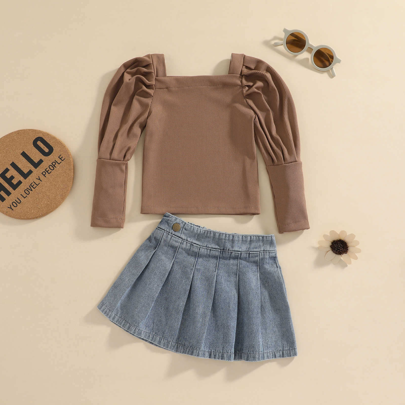 Clothing Sets Cute Sweety Toddler Outfits Suit Classic School Autumn Baby Girls Puff Long Sleeve TshirtDenim Pleated Skirt Clothes Set, Auburn
Clothing Sets Cute Sweety Toddler Outfits Suit Classic School Autumn Baby Girls Puff Long Sleeve TshirtDenim Pleated Skirt Clothes Set, Auburn