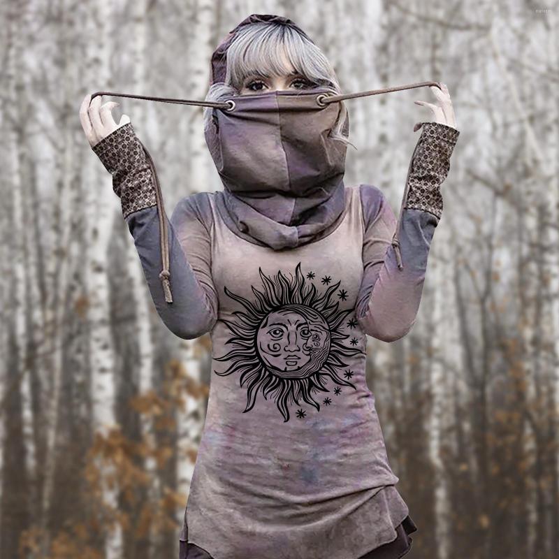 Women' Hoodies Vintage Gothic Women Fashion Sun Print Long-sleeved Hooded Sweatshirt Casual Punk Streetwear Loose Blouse Pullover 
Women' Hoodies Vintage Gothic Women Fashion Sun Print Long-sleeved Hooded Sweatshirt Casual Punk Streetwear Loose Blouse Pullover