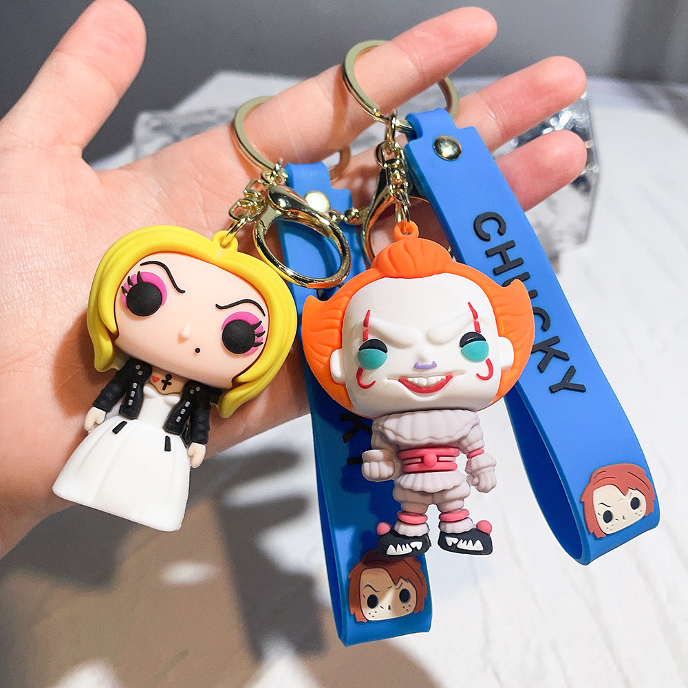 Cute Animation Jewelry KeyChain Horrible Series PVC Key Ring Accessories kids birthday gift