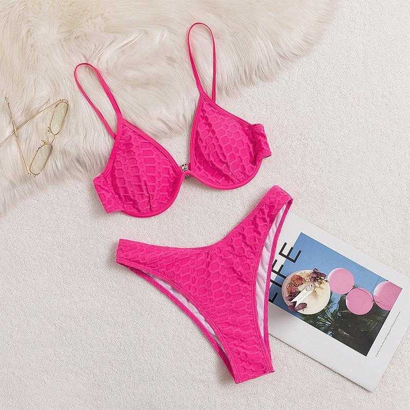 Sexy Pleated Steel Bracket Split Swimsuit High Waist T Back Beach Bikini Women, Rose pink
Sexy Pleated Steel Bracket Split Swimsuit High Waist T Back Beach Bikini Women, Rose pink
