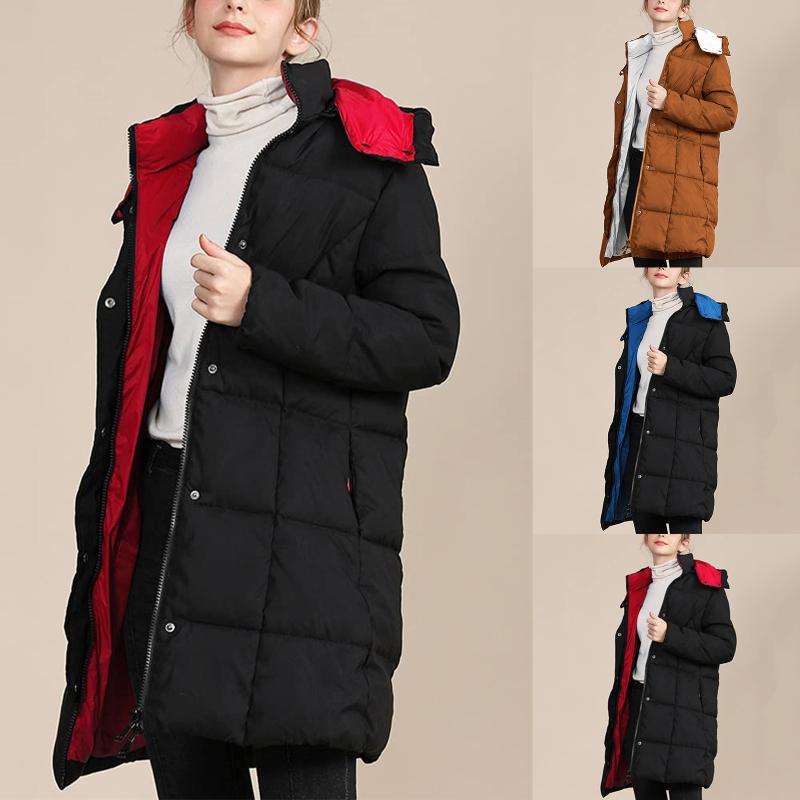 Women's Jackets Color Matching Outwear Plaid Zipper Hoodies Long Casual Fashion Thicken Coat Bread Clothing, Black
Women's Jackets Color Matching Outwear Plaid Zipper Hoodies Long Casual Fashion Thicken Coat Bread Clothing, Black
