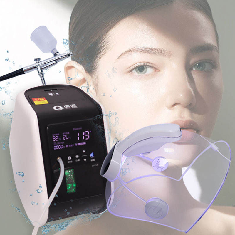 Facial Moisturized Skin Rejuvenation Oxygen Jet Therapy Mask Dome With Led Light For Home SPA SALON Use