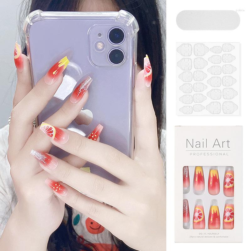 False Nails 24PCS Long Coffin Press On Fake Kit Flame Rhinestones Nail Art Tips Set Full Cover Manicure Artificial, Color 5
False Nails 24PCS Long Coffin Press On Fake Kit Flame Rhinestones Nail Art Tips Set Full Cover Manicure Artificial, Color 5