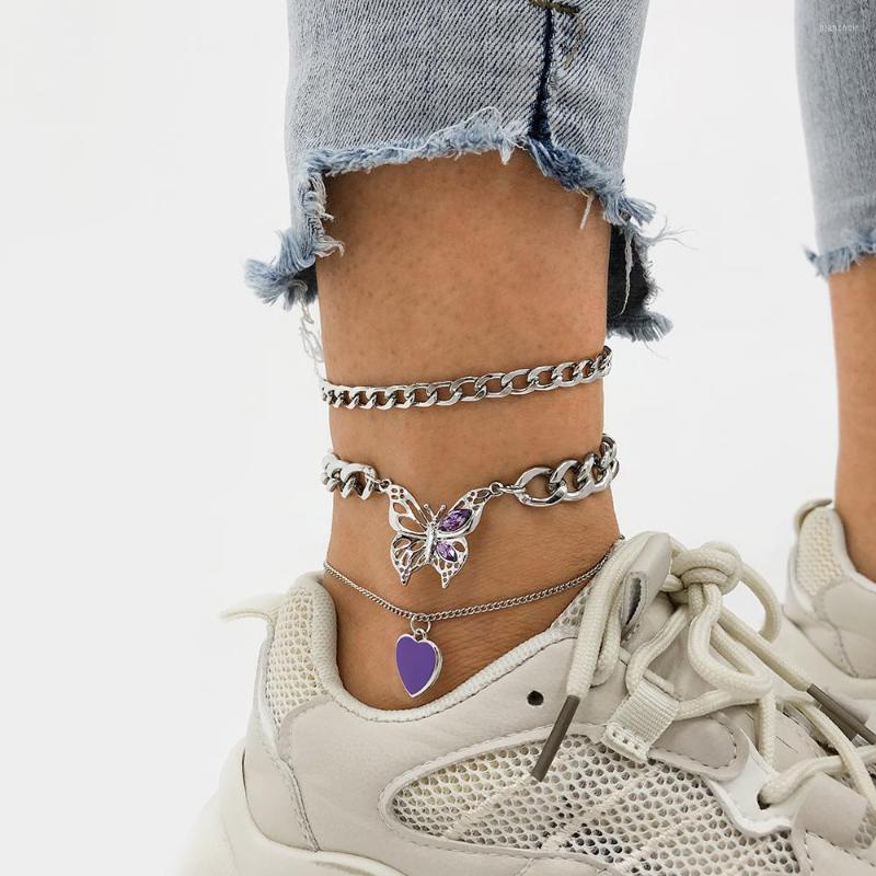 Anklets Lalynnly Punk Style Butterfly Love Chain Anklet For Women Girls Multilayer Jewelry Wholesale Gifts Foot Bracelet A0113
Anklets Lalynnly Punk Style Butterfly Love Chain Anklet For Women Girls Multilayer Jewelry Wholesale Gifts Foot Bracelet A0113