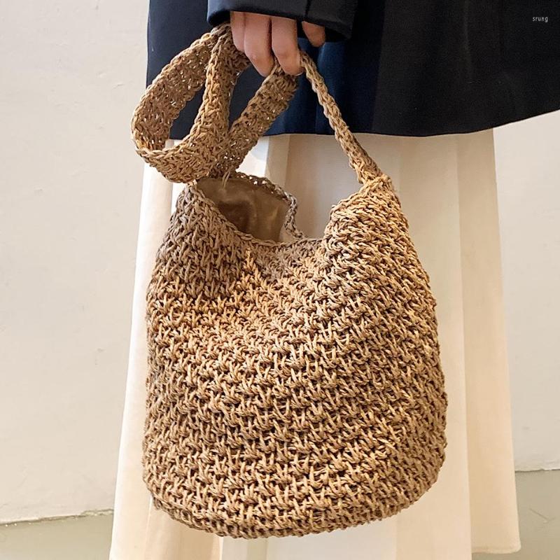 Evening Bags Fashion Women's Handmade Weave Bucket Bag Designer High Quality Straw Shoulder For Women 2023 Summer Travel Beach Handbags, Khaki bag
Evening Bags Fashion Women's Handmade Weave Bucket Bag Designer High Quality Straw Shoulder For Women 2023 Summer Travel Beach Handbags, Khaki bag