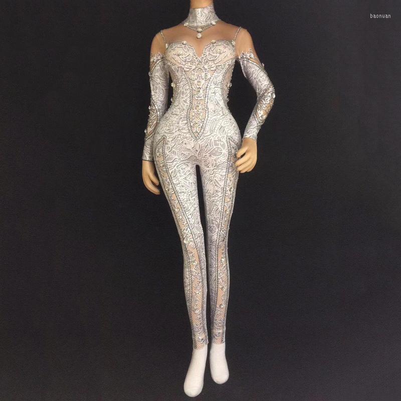 Stage Wear Female Singer Opening GoGo Dance Sexy Printed Pattern Jumpsuit Nightclub Celebrate Party Dress One-Piece DJ377, White
Stage Wear Female Singer Opening GoGo Dance Sexy Printed Pattern Jumpsuit Nightclub Celebrate Party Dress One-Piece DJ377, White