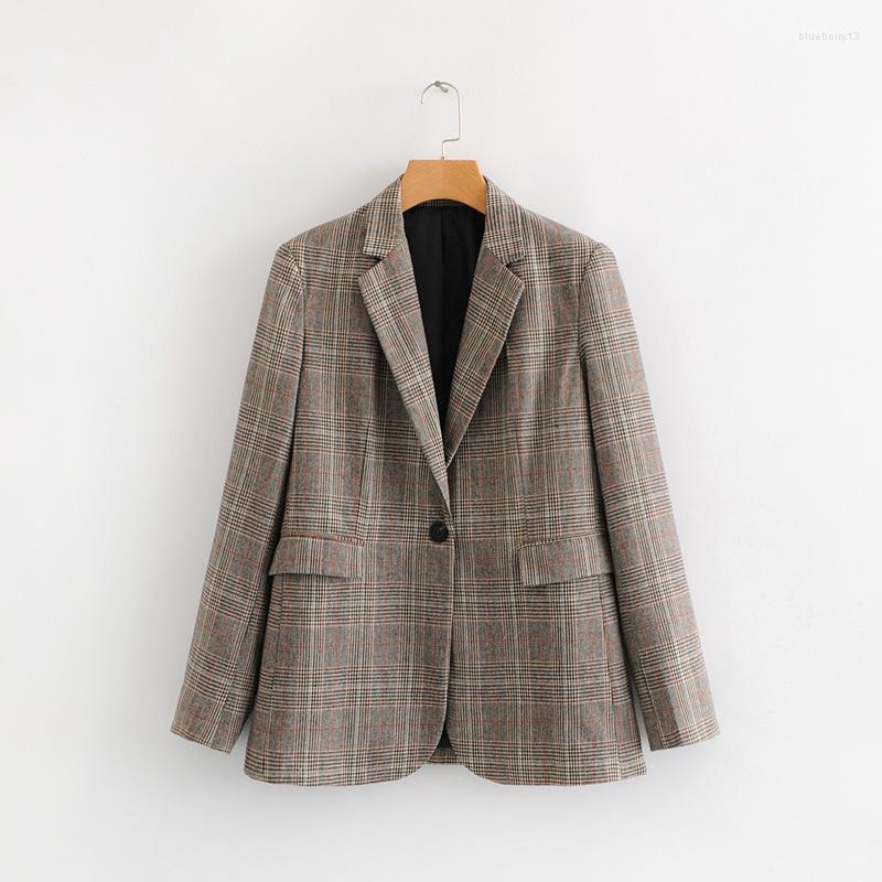 Women' Suits Blazer Women Casual Plaid Retro One Button Women' Small Suit Versatile European And American Spring Autumn Coat, Red plaid
Women' Suits Blazer Women Casual Plaid Retro One Button Women' Small Suit Versatile European And American Spring Autumn Coat, Red plaid
