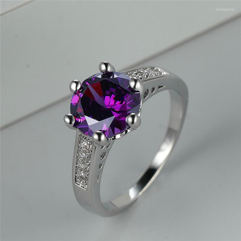 Wedding Rings Luxury Female Small Purple Round Ring Classic Silver Color Engagement Vintage For Women
Wedding Rings Luxury Female Small Purple Round Ring Classic Silver Color Engagement Vintage For Women