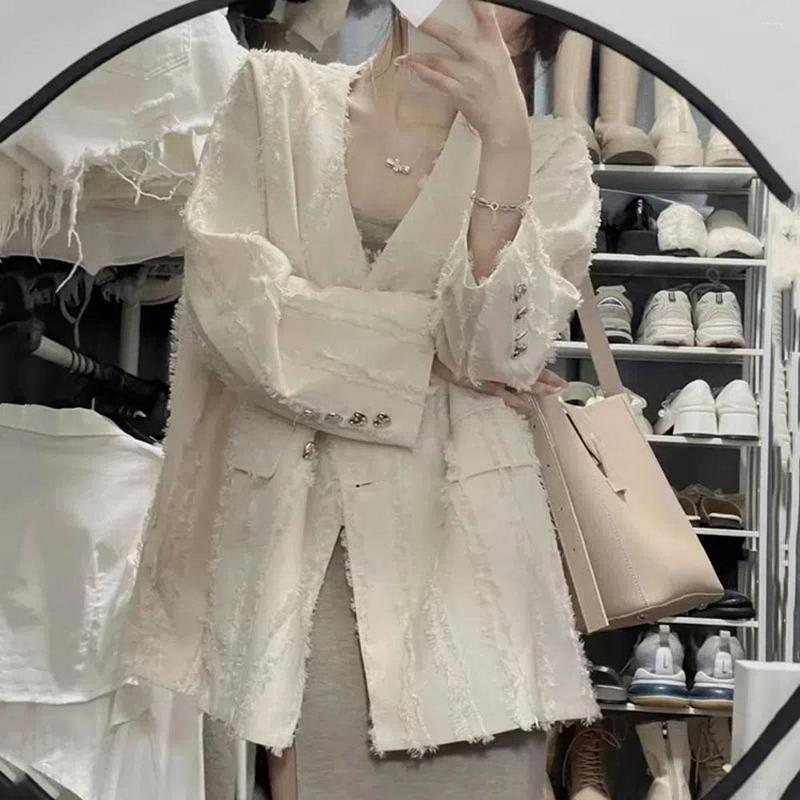 Women' Suits Elegant Tassel Blazers Women Pure Color Vintage Suit Jacket Loose Coats Female Y2k 2023 Autumn Long Sleeve Korean Outerwears, Creamy-white
Women' Suits Elegant Tassel Blazers Women Pure Color Vintage Suit Jacket Loose Coats Female Y2k 2023 Autumn Long Sleeve Korean Outerwears, Creamy-white