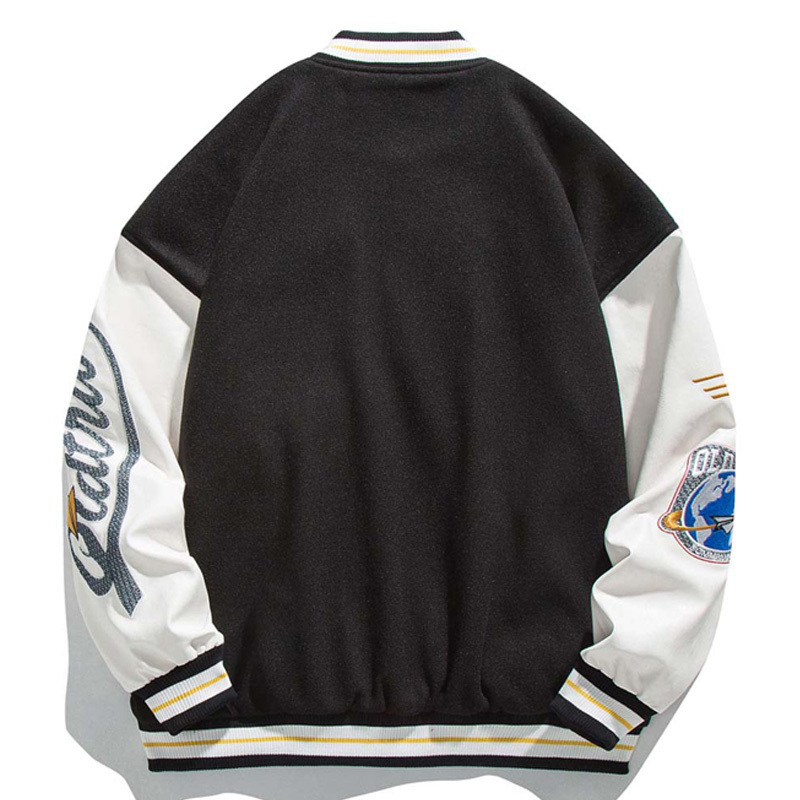 Men's Jackets Men Woman Spring Fall Varsity Epaulettes Embroidery Loose Baseball Uniform Couple Blue Retro Leather Sleeve Bomber Coats 230213
