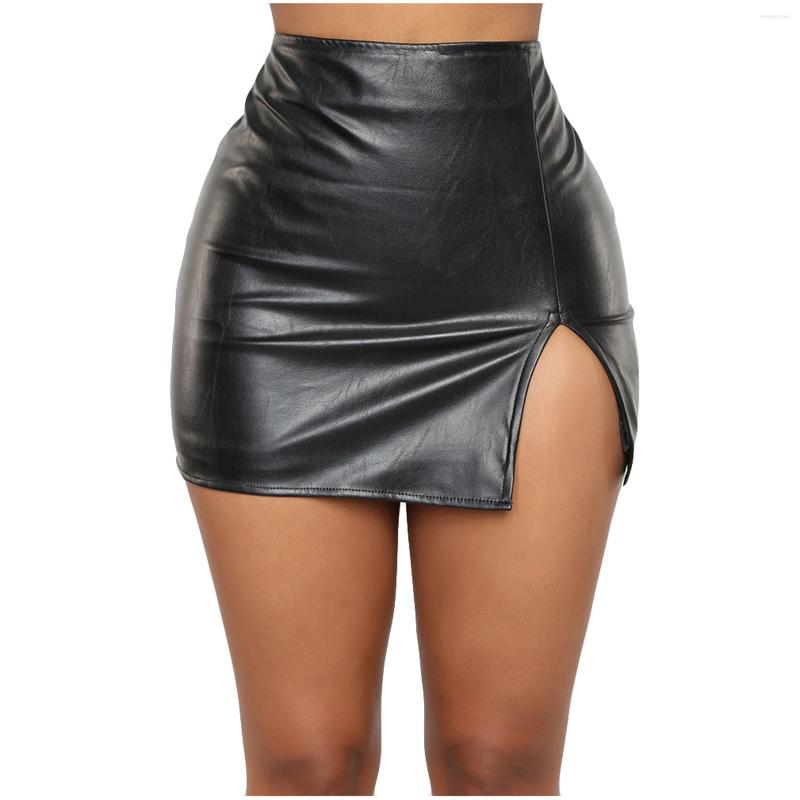 Skirts High Waist Split PU Leather Women' Mini Skirt Bodycon A-Line Sexy Female Short Spring Autumn Ladies Pencil, We
Skirts High Waist Split PU Leather Women' Mini Skirt Bodycon A-Line Sexy Female Short Spring Autumn Ladies Pencil, We