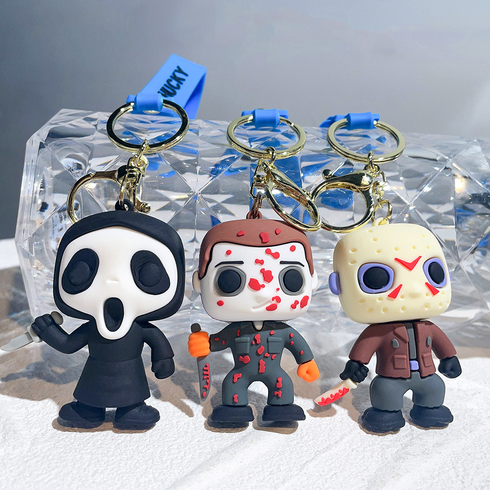 Cute Animation Jewelry KeyChain Horrible Series PVC Key Ring Accessories kids birthday gift