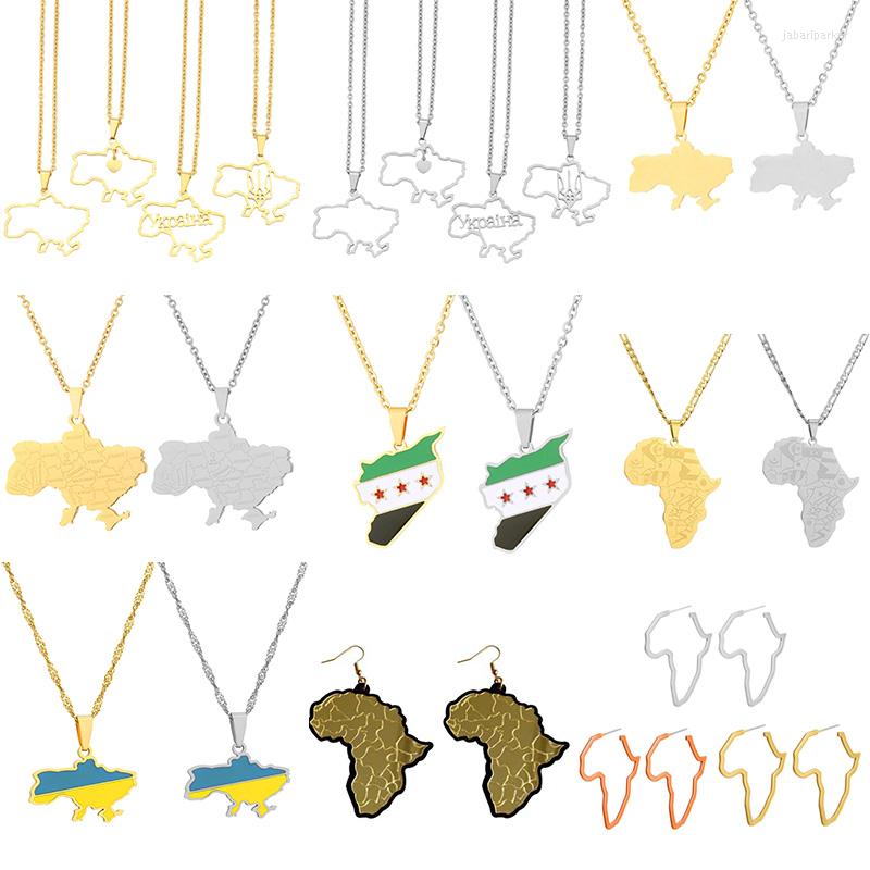 Pendant Necklaces Stainless Steel Ukraine Africa Syria Outline Map Chain Necklace Earrings Fashion Jewelry Decoration Gift For Men Women
Pendant Necklaces Stainless Steel Ukraine Africa Syria Outline Map Chain Necklace Earrings Fashion Jewelry Decoration Gift For Men Women