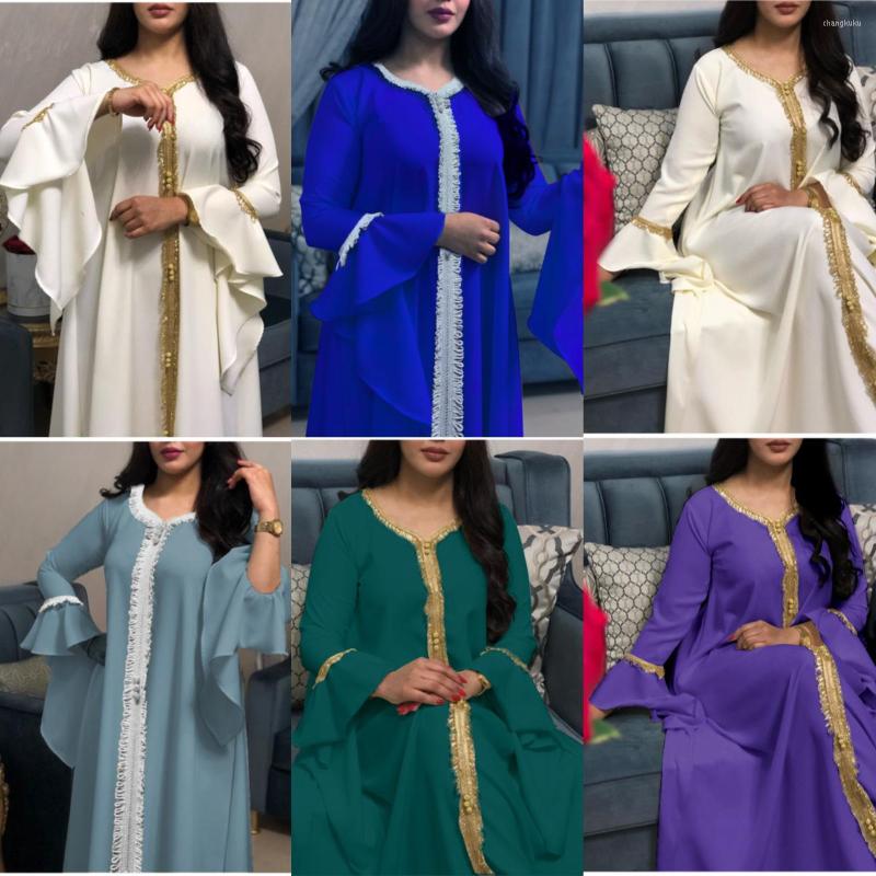 Ethnic Clothing Muslim Dress Jalabiya Kaftan For Women Dubai Turkey Golden Ribbon Embroidery Loose Arabic Islamic White
Ethnic Clothing Muslim Dress Jalabiya Kaftan For Women Dubai Turkey Golden Ribbon Embroidery Loose Arabic Islamic White