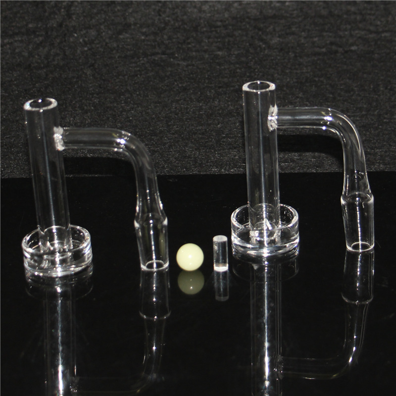 Hookahs Contral Tower Terp Slurper Quartz Banger With Marble Cap Quartz Pillar 10mm 14mm 18mm Beveled Edge Slurpers Nails Set For Bongs Ash Catchers