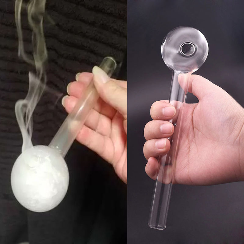 Newest Design Pyrex Oil Burner Glass Pipe with OD 50MM Bowl 8inch Lenght Glass Oil Burner Pipes Clear Spoon Pipe Oil Nail Adapter for Dab Rig Bong Accessories