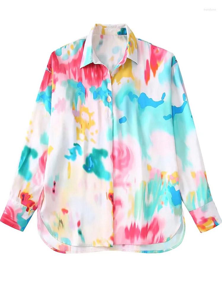 Women's Blouses Women Fashion Tie-dye Print Loose Flowing Shirts Vintage Long Sleeve Side Vents Female Blusas Chic Tops, Multi
Women's Blouses Women Fashion Tie-dye Print Loose Flowing Shirts Vintage Long Sleeve Side Vents Female Blusas Chic Tops, Multi