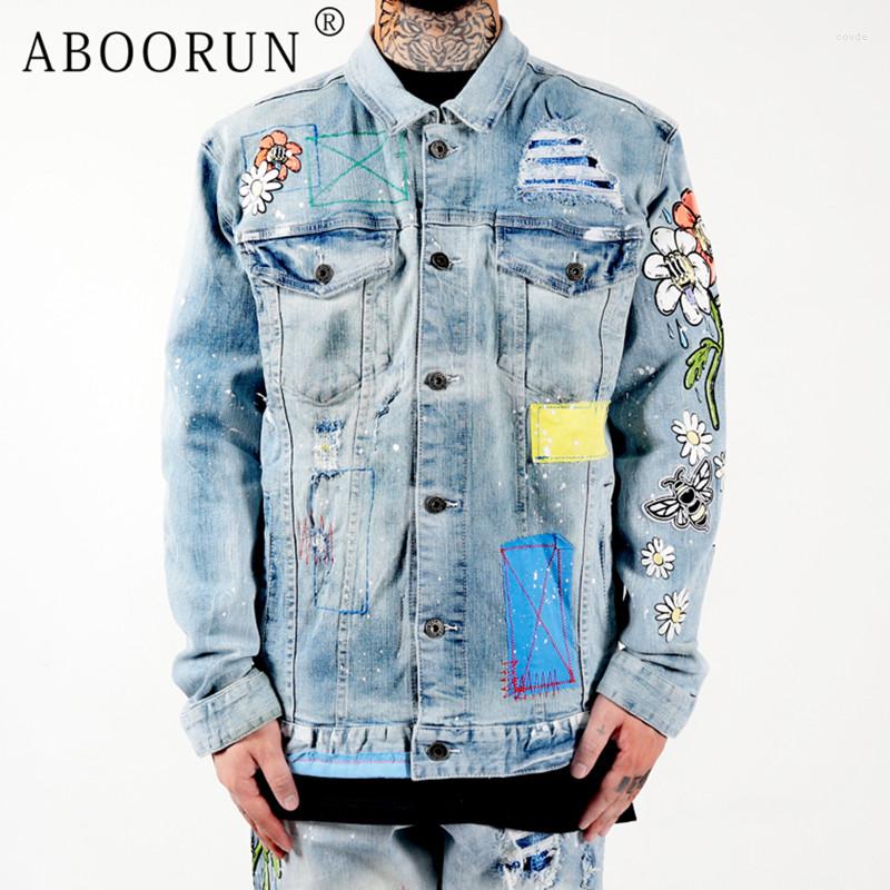 Men's Jackets ABOORUN Men Hi Street Denim Rhinestone Ripped Printed Coats Streetwear Oversize Coat For Male, Picture shown
Men's Jackets ABOORUN Men Hi Street Denim Rhinestone Ripped Printed Coats Streetwear Oversize Coat For Male, Picture shown