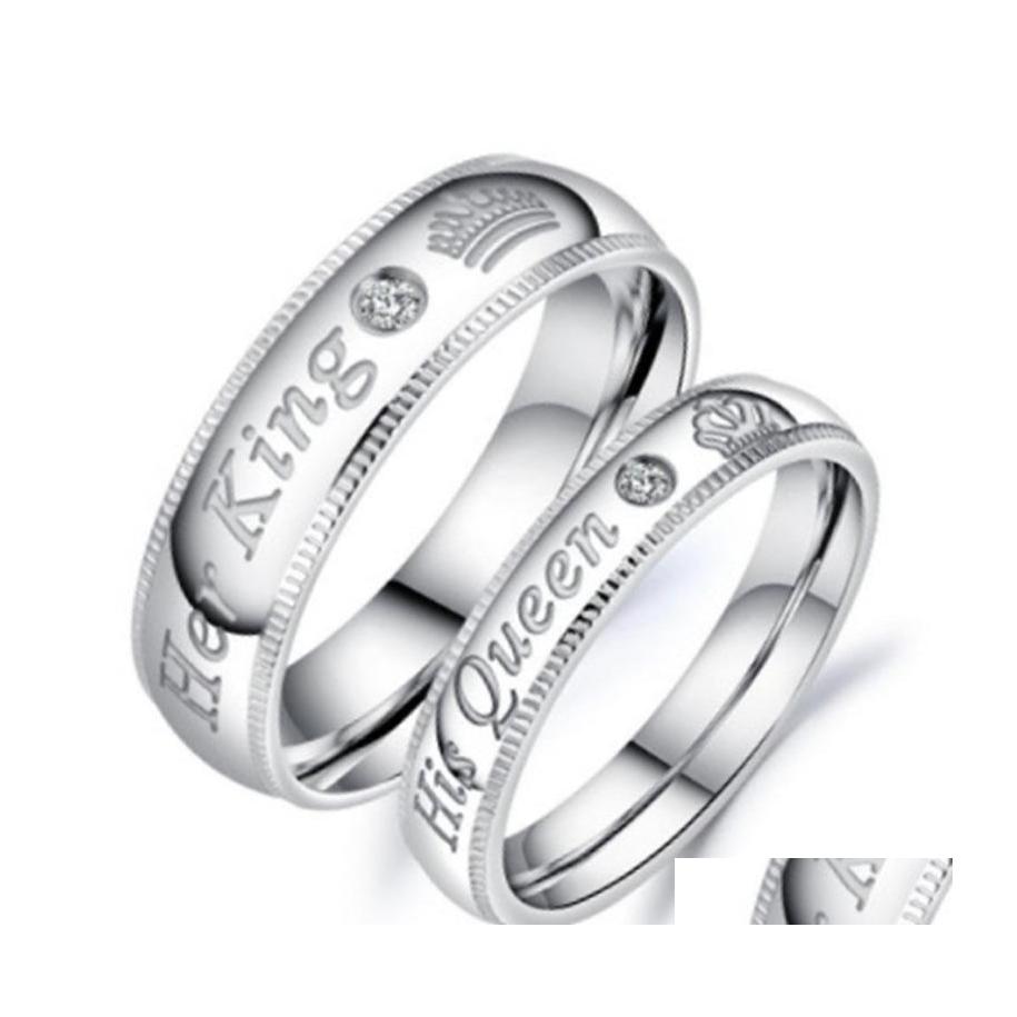 Couple Rings Her King And His Queen Zircon Wedding For Women Men Jewelry Lover Gift 925 Sier Ring Drop Delivery Dhw6B
Couple Rings Her King And His Queen Zircon Wedding For Women Men Jewelry Lover Gift 925 Sier Ring Drop Delivery Dhw6B