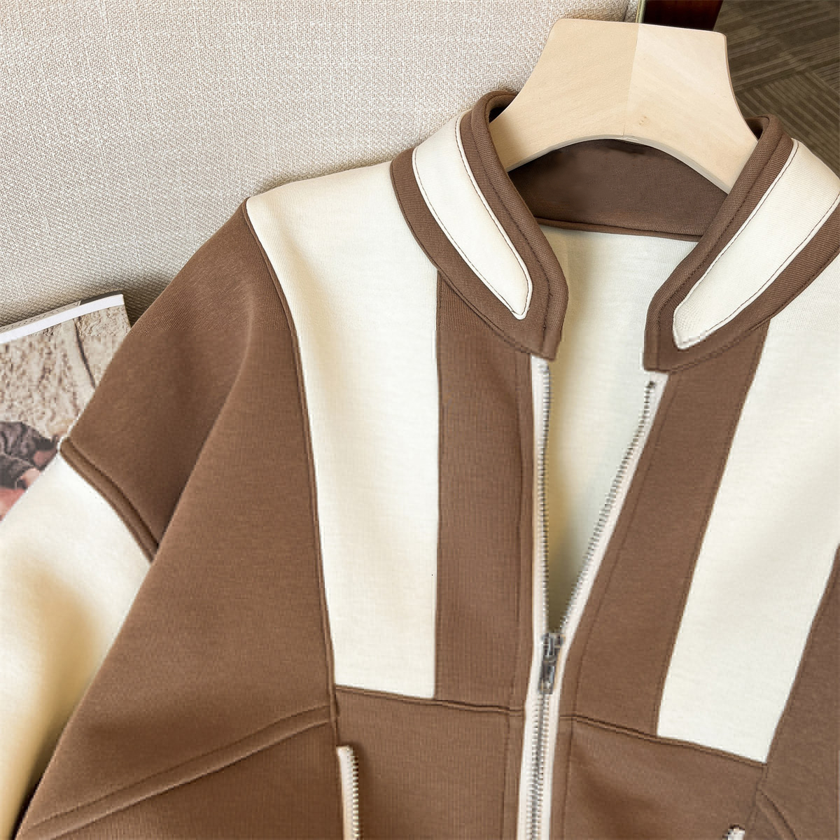 Women's Jackets American Casual Patchwork Coats Women Allmatch Fashion Loose Harajuku Color Block Outwear Zipper Bomber Jacket Streetwear Fall 23
