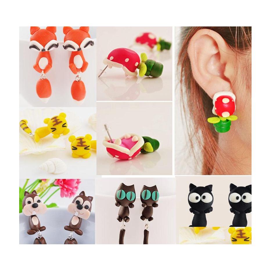 Stud Earrings Polymer Clay Cute Cat Red Lovely Panda Squirrel Tiger Animal Earring For Women Drop Delivery Jewelry Dhox6
Stud Earrings Polymer Clay Cute Cat Red Lovely Panda Squirrel Tiger Animal Earring For Women Drop Delivery Jewelry Dhox6