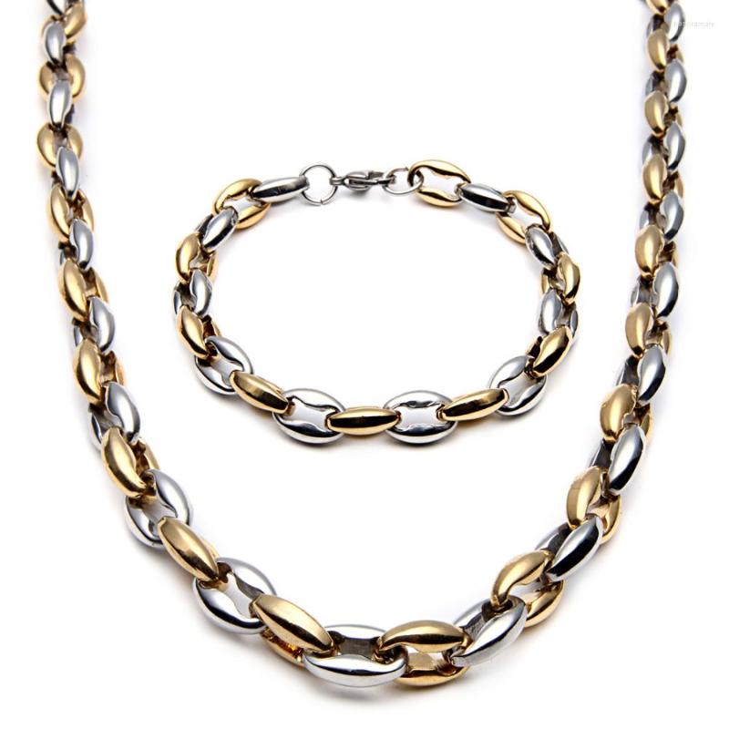 Necklace Earrings Set Heavy Gold Color Coffee Beans Link Chain Bracelet Stainless Steel For Man Gift Collares 21.65" MS100, Picture shown
Necklace Earrings Set Heavy Gold Color Coffee Beans Link Chain Bracelet Stainless Steel For Man Gift Collares 21.65" MS100, Picture shown