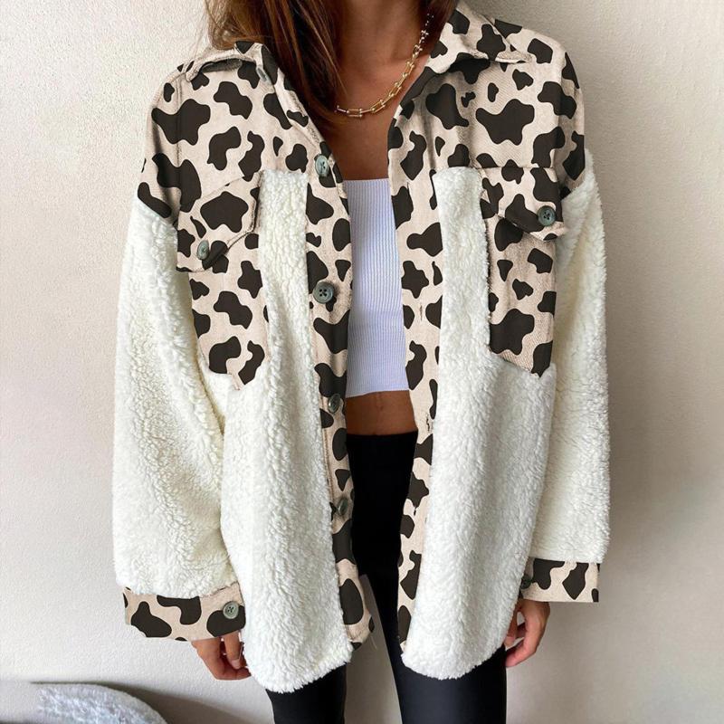 Women' Jackets Fashion Leopard Print Patchwork Woman Warm Stand Collar Design Outerwear Comfortable Plush Jacket Coat For, Yellow
Women' Jackets Fashion Leopard Print Patchwork Woman Warm Stand Collar Design Outerwear Comfortable Plush Jacket Coat For, Yellow