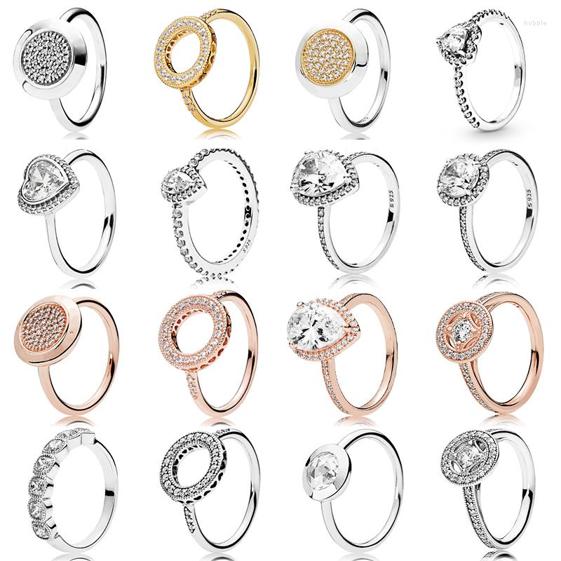 Cluster Rings Original 925 Sterling Silver Pan Ring With Logo Rose Gold Love Elegant Large Zircon
Cluster Rings Original 925 Sterling Silver Pan Ring With Logo Rose Gold Love Elegant Large Zircon