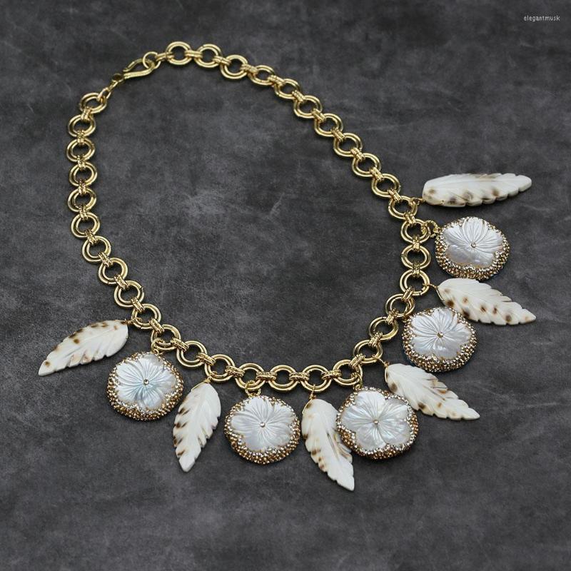 Pendant Necklaces GuaiGuai Jewelry Golden Macarsite CZ Pave Shell Flower Chain Necklace Feather Handmade For Women Gifts
Pendant Necklaces GuaiGuai Jewelry Golden Macarsite CZ Pave Shell Flower Chain Necklace Feather Handmade For Women Gifts