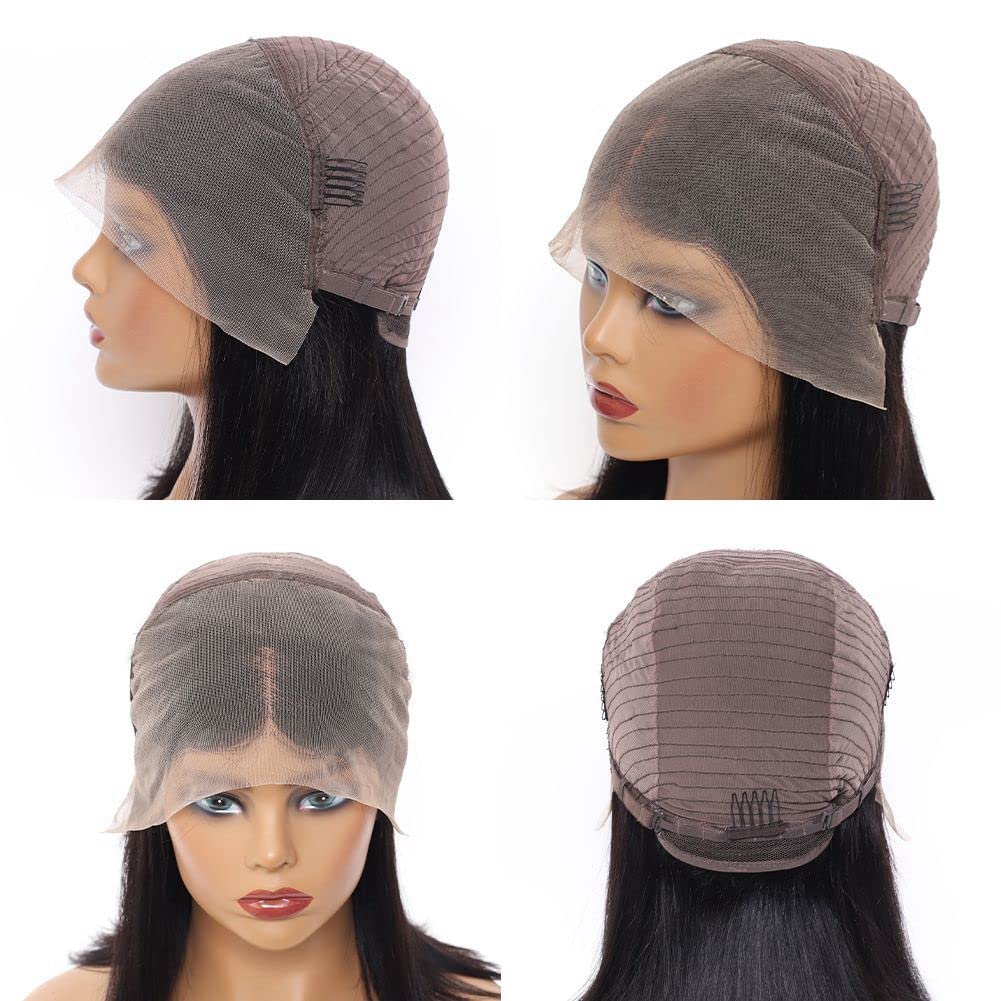 10Inch 13X4 Lace Front Wig Glueless Human Hair Pre Plucked Short Bob Wigs For Black Women 180% Density