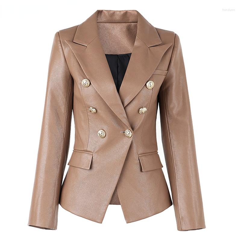 Women' Suits Design Luxury Khaki PU Leather Jacket Double Breasted Slim Fitness Quality Casual Spring Women Blazers
Women' Suits Design Luxury Khaki PU Leather Jacket Double Breasted Slim Fitness Quality Casual Spring Women Blazers