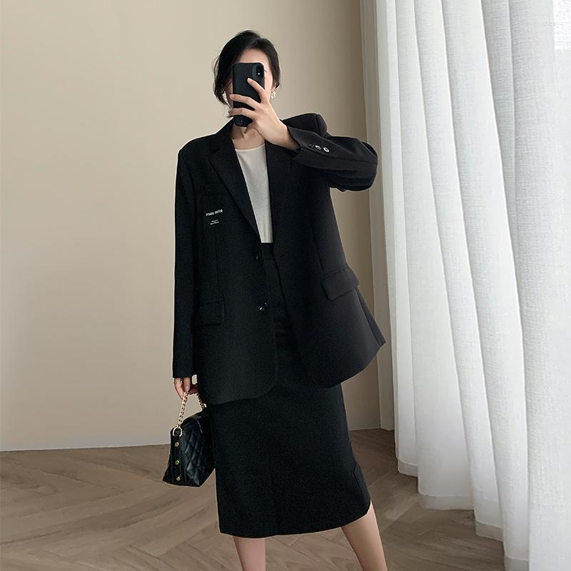 Women's Suits Fashion Large Size Suit Jackets Women's Clothing Spring Autumn Street Blazers Coats Black Tops Jp315