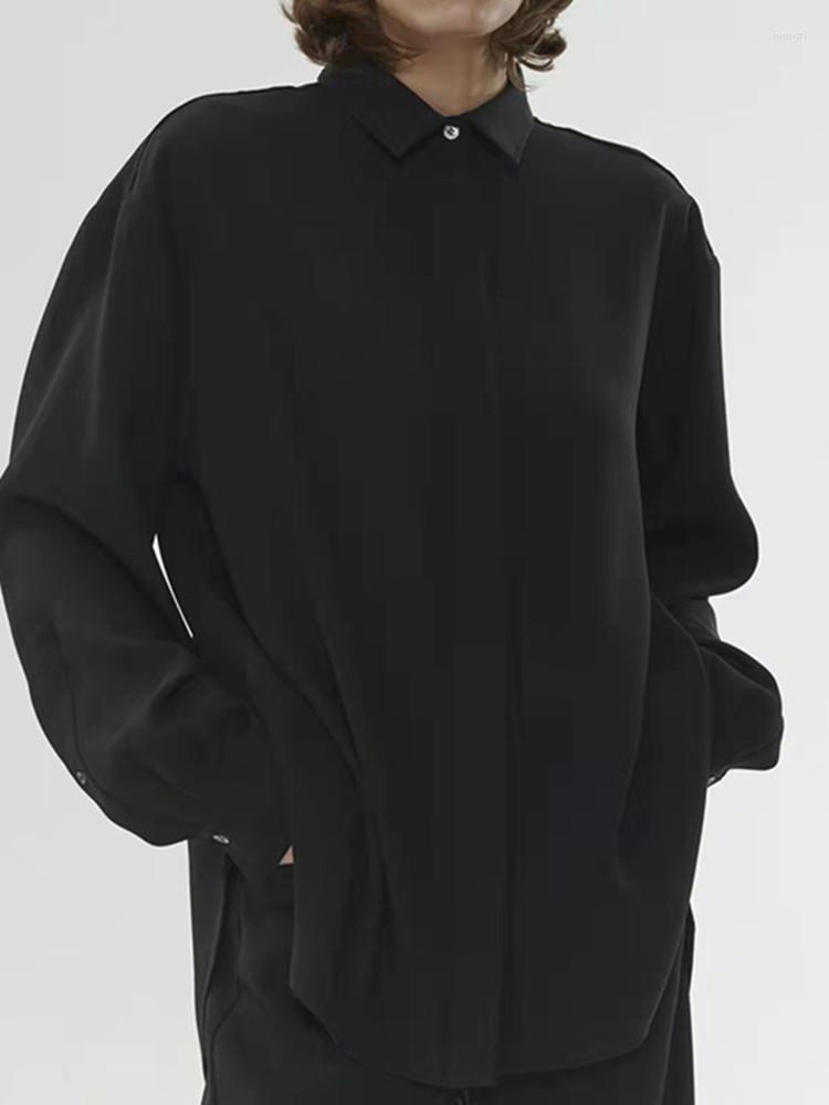 Women's Blouses 2023 Women Classic Silhouette Shirts Solid Color Crinkle Covered Buttons Turn-down Collar Top Long Sleeve Loose, Black
Women's Blouses 2023 Women Classic Silhouette Shirts Solid Color Crinkle Covered Buttons Turn-down Collar Top Long Sleeve Loose, Black