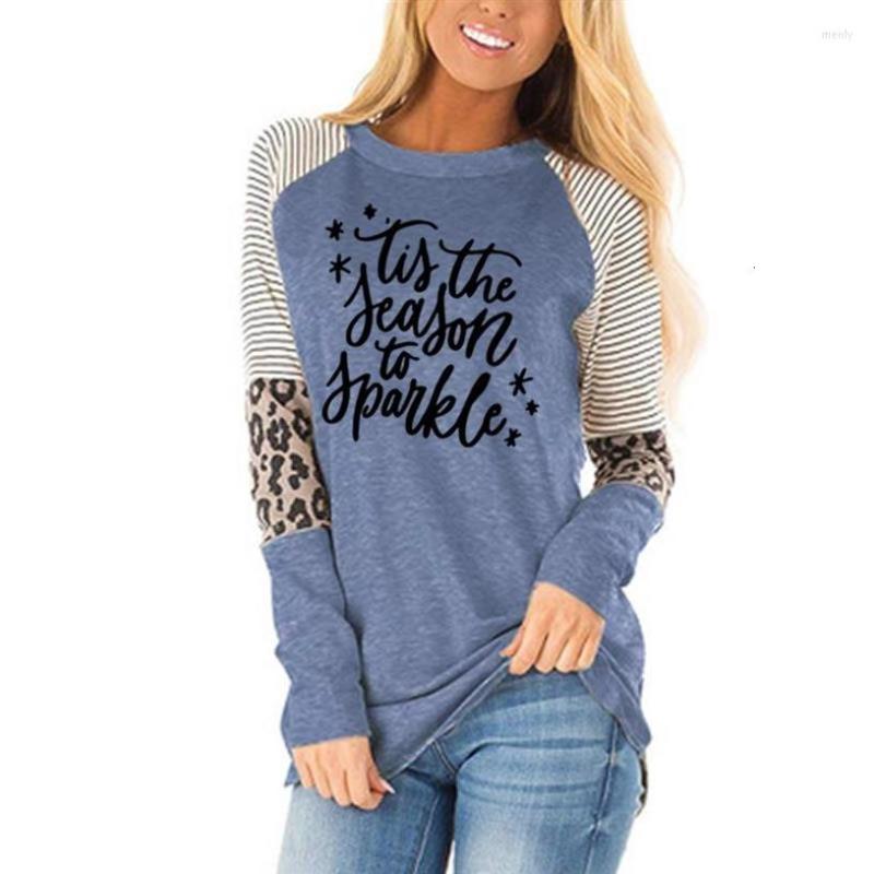 Women's T Shirts Fashion T-Shirt For Women Merry Christmas Letters Print Leopard Neck Long Sleeve Plus Size Female Tshirt, Blue
Women's T Shirts Fashion T-Shirt For Women Merry Christmas Letters Print Leopard Neck Long Sleeve Plus Size Female Tshirt, Blue